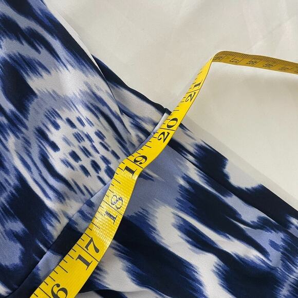 Ruby Rd. Plus Maxi Dress 1X Sleeveless Blue White Ikat Print Beaded Boho - Picture 5 of 6